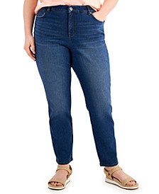 Plus Size High-Rise Straight Jeans, Created for Macy's