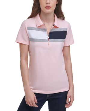 Tommy Hilfiger Colorblocked Logo Zip Polo