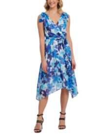 Printed Faux-Wrap Dress