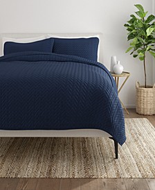 Home Collection Premium Ultra Soft Herring Pattern Quilted Coverlet Set, Queen