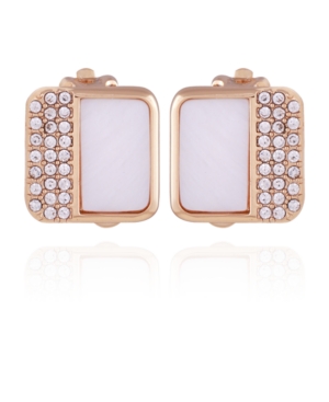 Shop T Tahari Women's Shell Chic Button Clip Earring In Gold-tone
