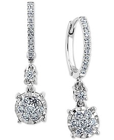 EFFY® Diamond Cluster Dangle Drop Earrings (3/4 ct. t.w.) in 14k White Gold