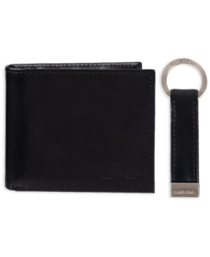 Shop Calvin Klein Men's Rfid Passcase Wallet & Key Fob Set In Black
