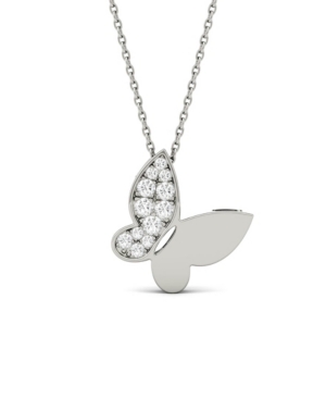 Charles & Colvard Moissanite Butterfly Pendant 1/6 Ct. T.w. Diamond Equivalent In 14k White Or Yellow Gold In White Gold