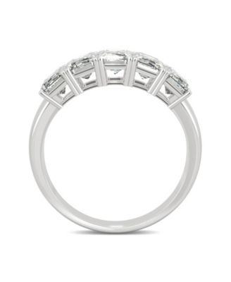 Moissanite Emerald Five Stone Band 2-9/10 ct. t.w. Diamond Equivalent in 14k White Gold