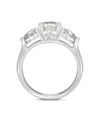 Moissanite Three Stone Engagement Ring 3 ct. t.w. Diamond Equivalent in 14k White Gold