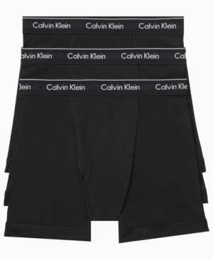 Calvin Klein 3-pack Stretch Cotton Boxer Briefs In Black | ModeSens