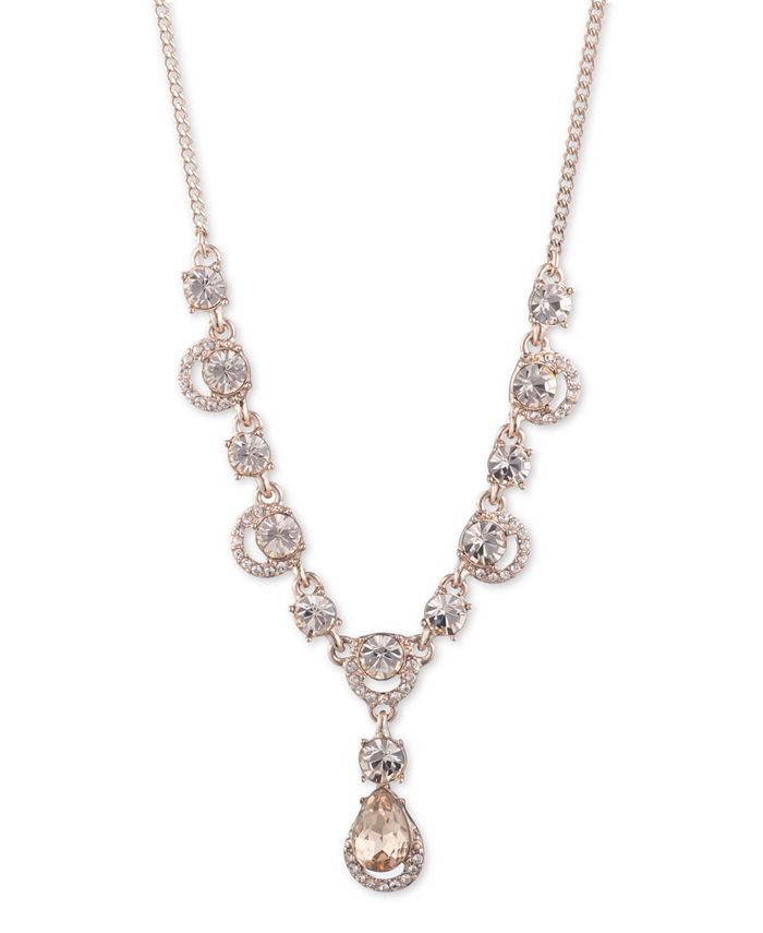 Givenchy Rose Gold and Silk Crystal Y-Neck Necklace & Reviews - Necklaces -  Jewelry & Watches - Macy's