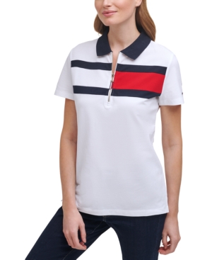 Tommy Hilfiger Colorblocked Logo Zip Polo