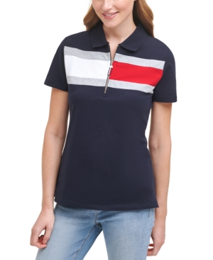Tommy Hilfiger Colorblocked Logo Zip Polo