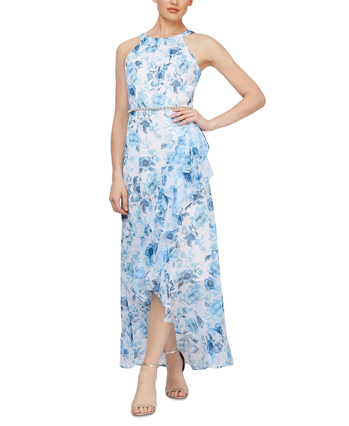 SL Fashions Petite Floral-Print Gown - Macy's