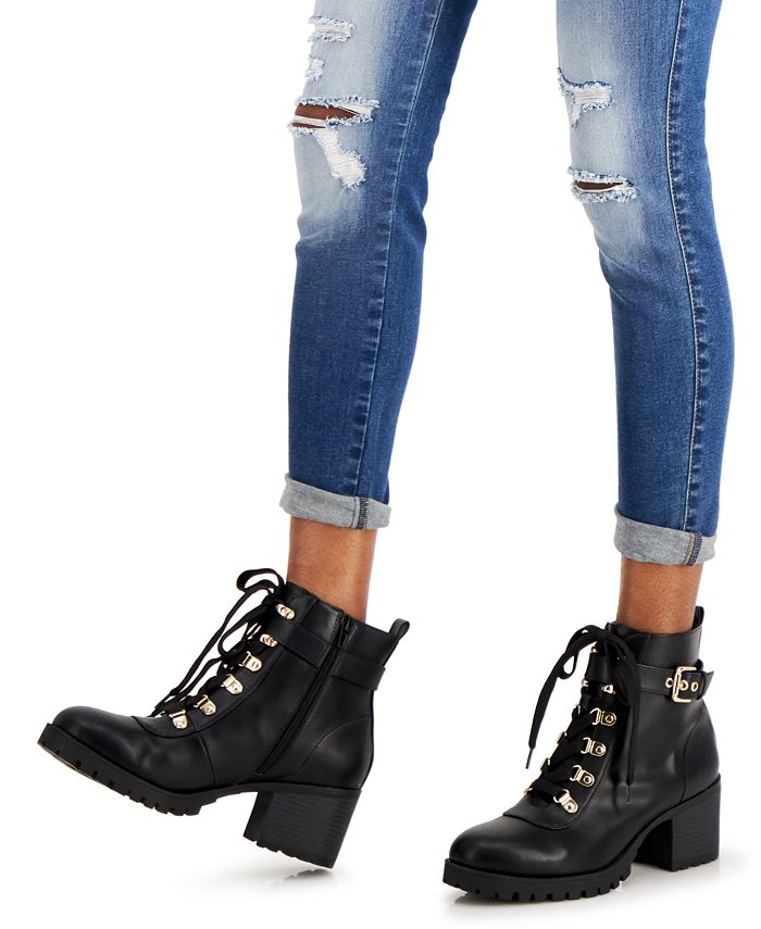 Wild Pair Hillari Lug Sole Hiker Booties, Created for Macy's & Reviews - Booties - Shoes - Macy's
