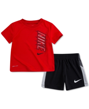 Nike Kids' Baby Boys 2-pc. Logo T-shirt & Shorts Set In Black
