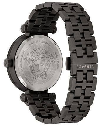 Versace - Men's Swiss Greca Sport Gunmetal-Tone Stainless Steel Bracelet Watch 43mm