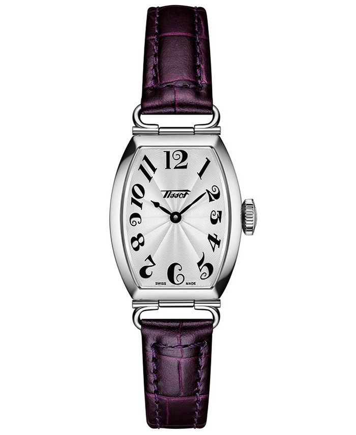 Tissot - Women's Swiss Heritage Porto Purple Leather Strap Watch 22x30mm