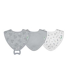 Baby Boys and Girls Muslin Stay-Dry Teether Bibs Made From Organic Cotton, Pack of 3