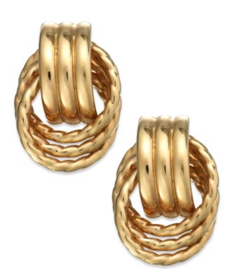 gold door knocker earring