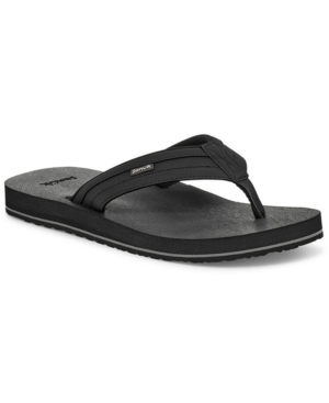 Shop Sanuk Men's Ziggy Flip-flop Sandals In Black