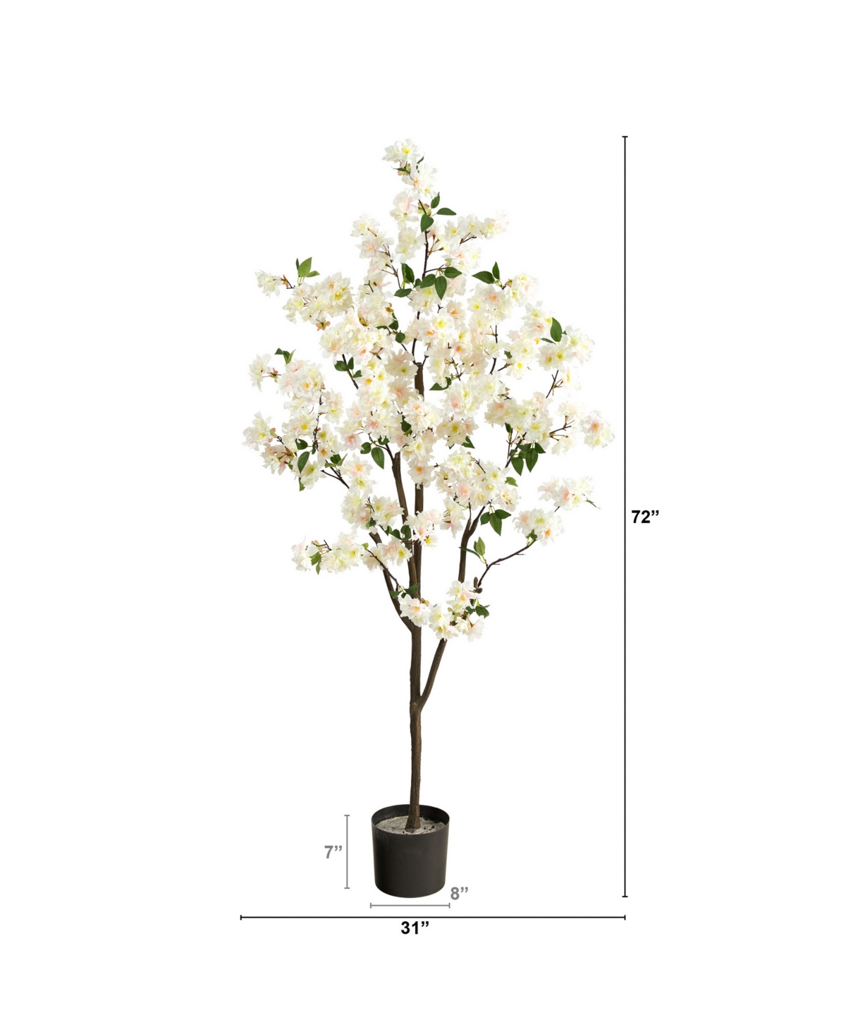 Nearly Natural 6' Cherry Blossom Artificial Tree In White