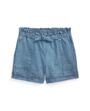 Little Girls Chambray Camp Shorts