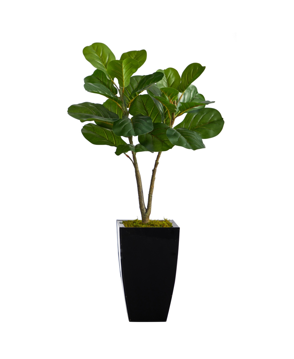 NEARLY NATURAL 3' FIDDLE LEAF FIG ARTIFICIAL TREE IN METAL PLANTER 