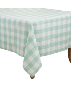 Saro Lifestyle Buffalo Plaid Design Cotton Blend Tablecloth, 70" X 70" In Green