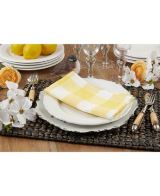 Buffalo Plaid Check Pattern Design Cotton Napkins, Set of 4, 20" x 20"