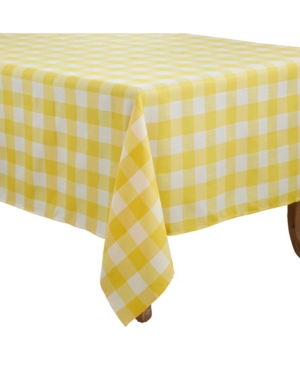 Saro Lifestyle Buffalo Plaid Design Cotton Blend Tablecloth, 70" X 70" In Yellow