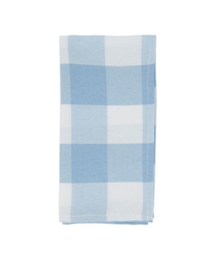 Saro Lifestyle Buffalo Plaid Check Pattern Design Cotton Napkins, Set Of 4, 20" X 20" In Blue