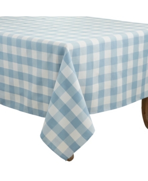 Saro Lifestyle Buffalo Plaid Design Cotton Blend Tablecloth, 70" X 70" In Blue