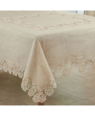 Lace Tablecloth with Rose Border Design, 72" x 72"