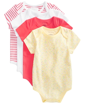 First Impressions Baby Girls Daisies Cotton Bodysuits Set, Created For Macy's In Sunshine Day