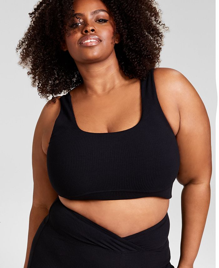 Nina Parker Trendy Plus Size Ribbed Knit Bralette, Created for Macy's ...