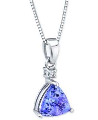 Tanzanite (1-1/4 ct. t.w.) & Diamond Accent 18" Pendant Necklace in 14k White Gold