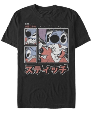 Fifth Sun Men's Lilo Stitch Stitch Kanji Short Sleeve T-shirt In Black
