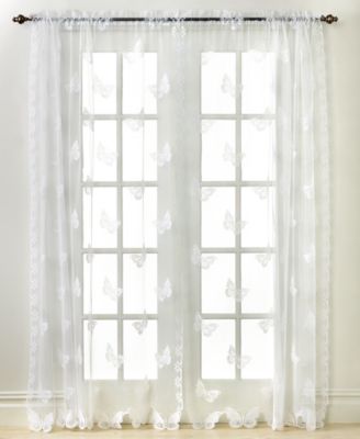 Saturday Knight CLOSEOUT! Sheer Butterflies Lace 56" x 38" Swag Valance