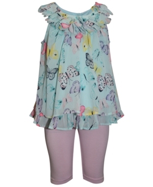 Blueberi Boulevard Baby Girls Butterfly Tunic & Leggings Set