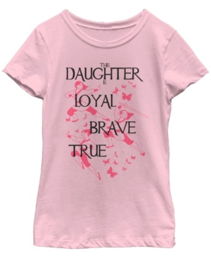 Big Girls Disney Princesses Daughter Mulan Loyal Brave True Short Sleeve T-shirt