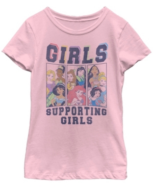 Big Girls Disney Princesses Three Panel Disney Princess Group Short Sleeve T-shirt