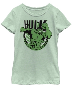 Fifth Sun Kids' Big Girls Marvel Hulk Luck Short Sleeve T-shirt In Mint