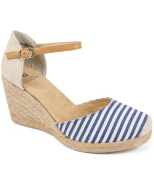 White Mountain Women's Mamba Espadrille Wedges Women's Shoes In Navy