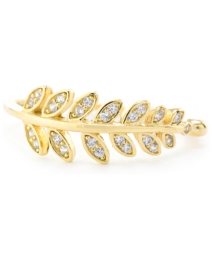 Shop Giani Bernini Cubic Zirconia Leaf Ring, Created For Macy's In Gold Over Silver
