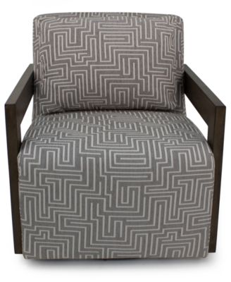 CLOSEOUT! Saulie 30" Fabric Swivel Chair, Created for Macy's