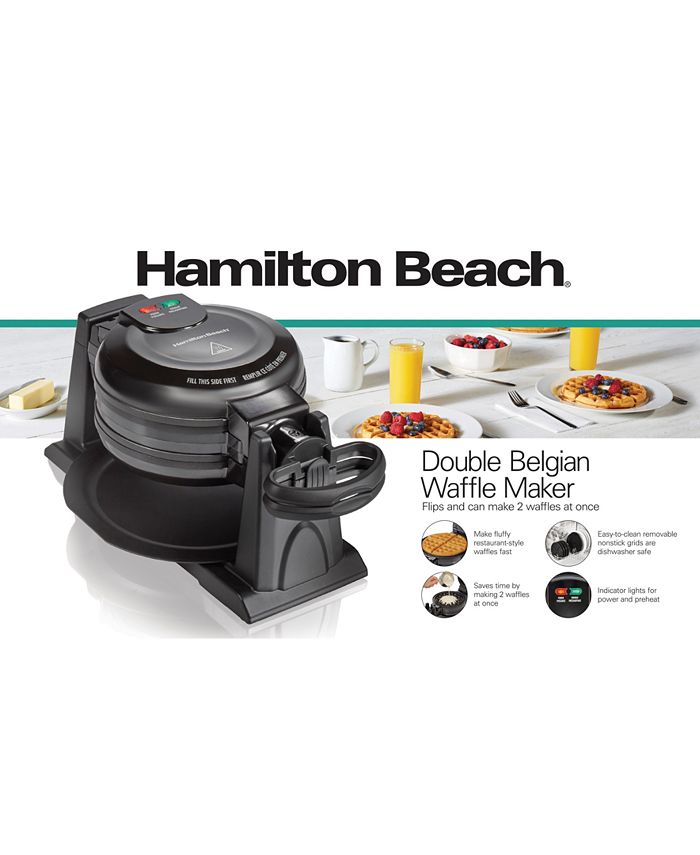 Hamilton Beach Nonstick Rotating Double Belgian Waffle Maker Macy's