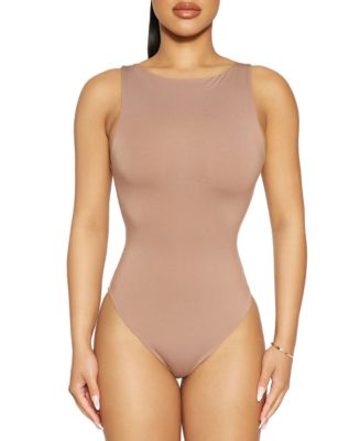 Naked Wardrobe High-Neck Marble Bodysuit - Macy's