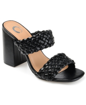 Journee Collection Women's Melissa Woven Sandals In Black