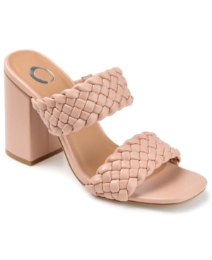 Shop Journee Collection Women's Melissa Woven Sandals In Blush