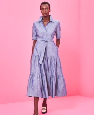 calvin klein cotton chambray maxi dress