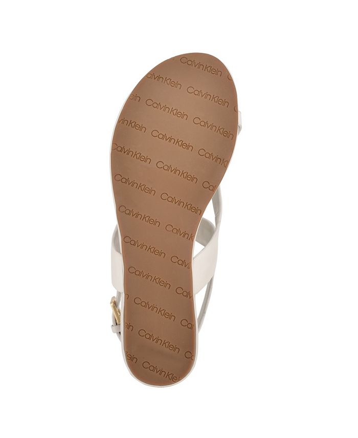 calvin klein women's sadra ankle strap flat sandals