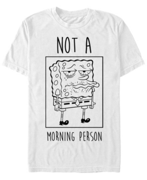 Fifth Sun Men's Not A Morning Person Short Sleeve Crew T-shirt In White